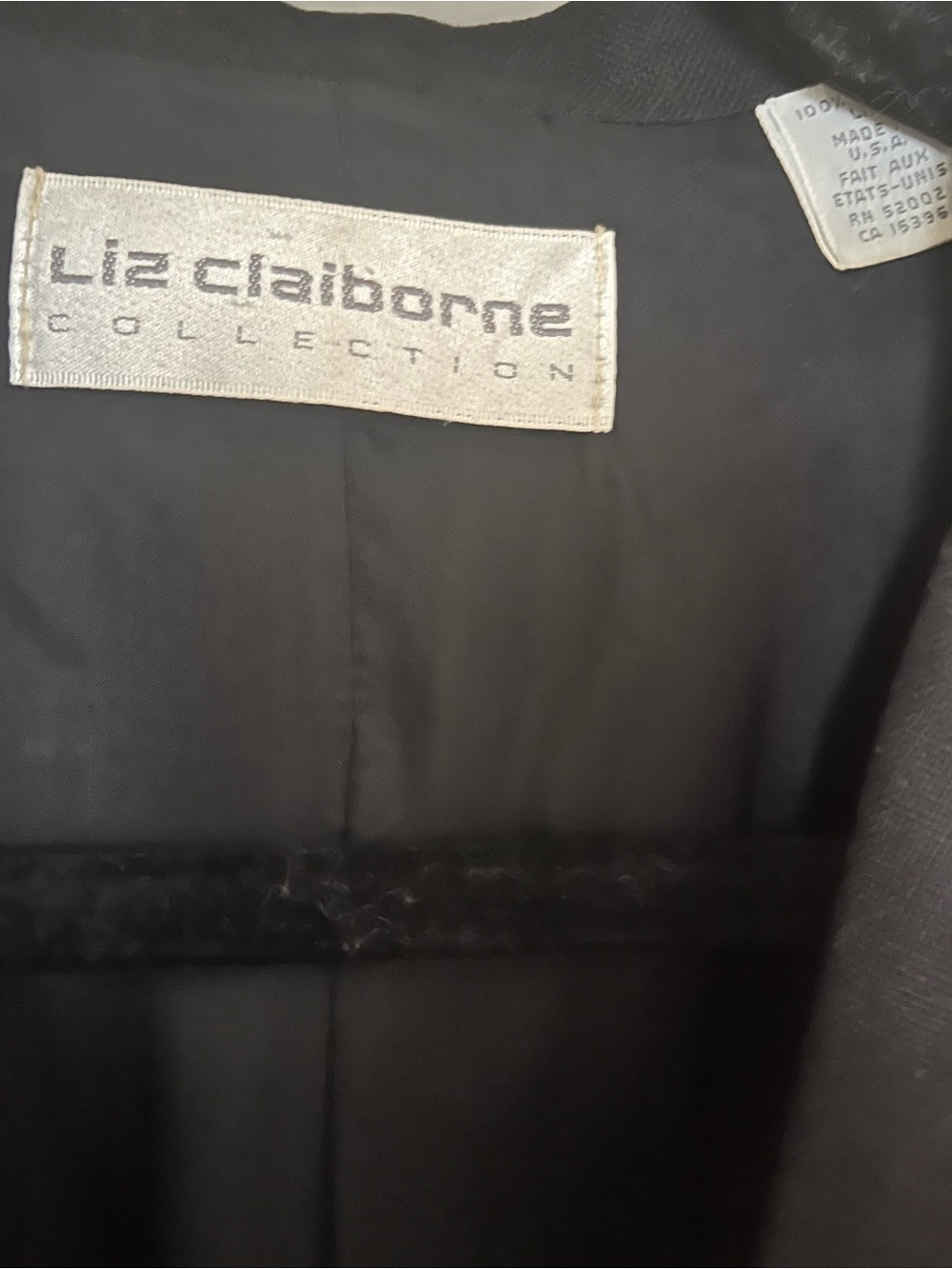 100% Linen Vintage Sz 10 Liz Claiborne Collection Black Tailored Women's Blazer - Picture 4 of 11